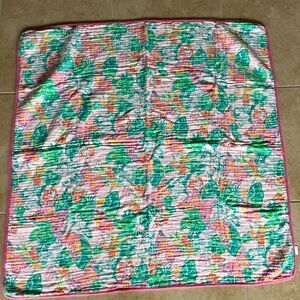 Lily Pulitzer Floral Multicolor Quilted Blanket